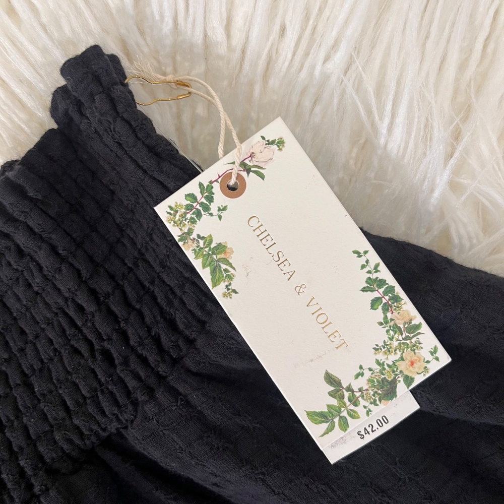 Chelsea and Violet "Smocked Ruffle skirt in Black" NWT - Picture 2 of 6
